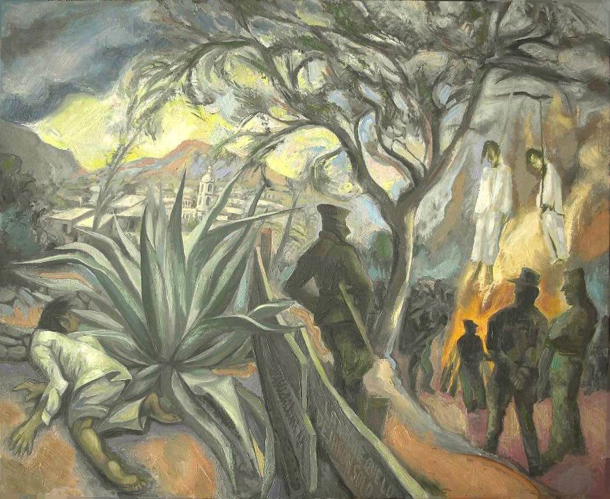 Sergio Michilini, LA NOCHE QUE LO DEJARON SOLO (Juan Rulfo. El llano en llamas), 2011, oleo sobre tela, cm.65x80
