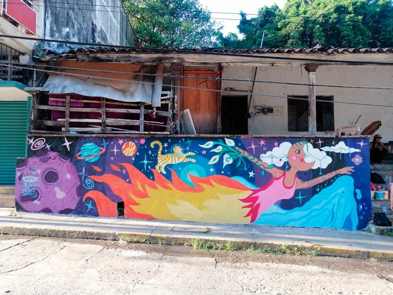 Mural en la calle La Quebrada, Acapulco