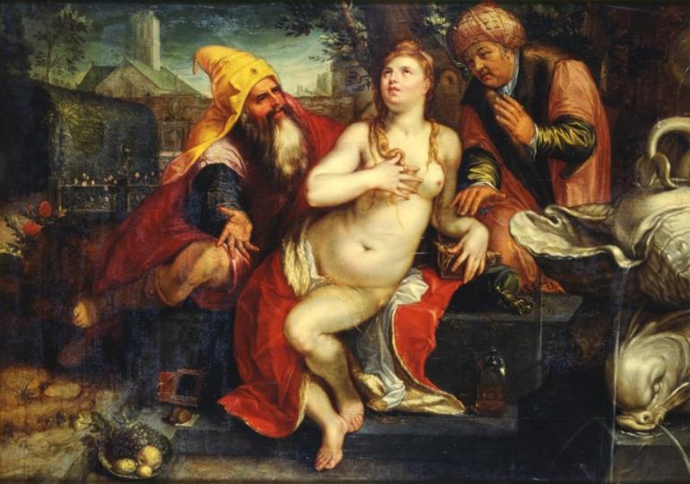 "Susana y los viejos" de Hendrick Goltzius (1607)