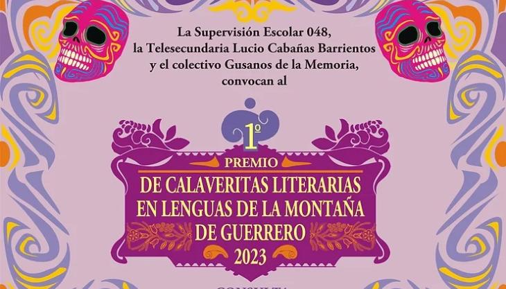 Invitan a participar en el 1er Premio de Calaveritas Literarias en Lenguas de la Montaña de Guerrero 2023